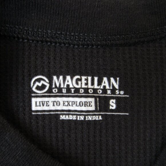 Magellan Outdoors Thermal Shirt Women 's Size S Long Sleeve Black Top - Picture 2 of 4